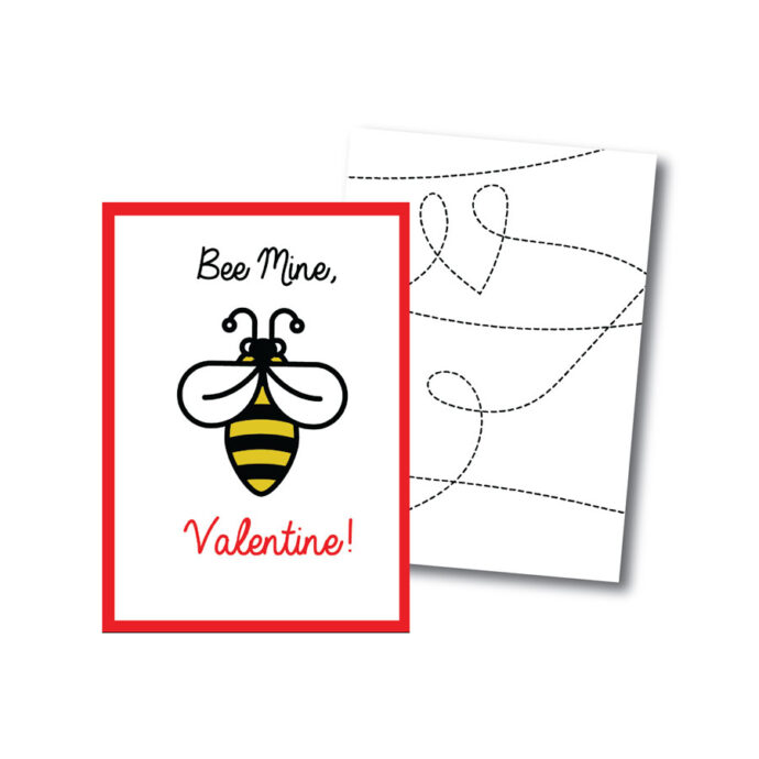 Printable Bee Valentines Cards Simply