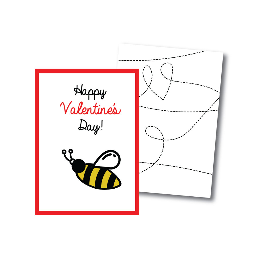 Printable Bee Valentines Cards Simply Noted