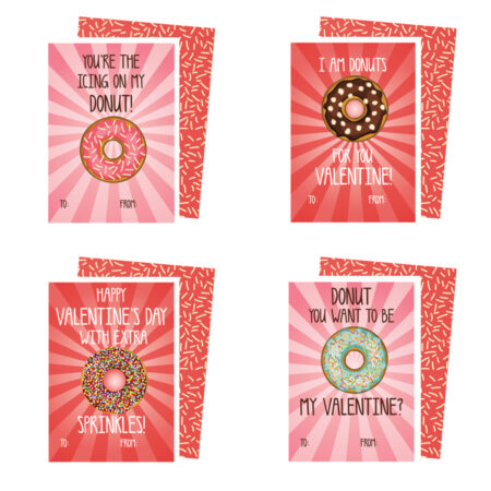 Printable Donuts Valentines