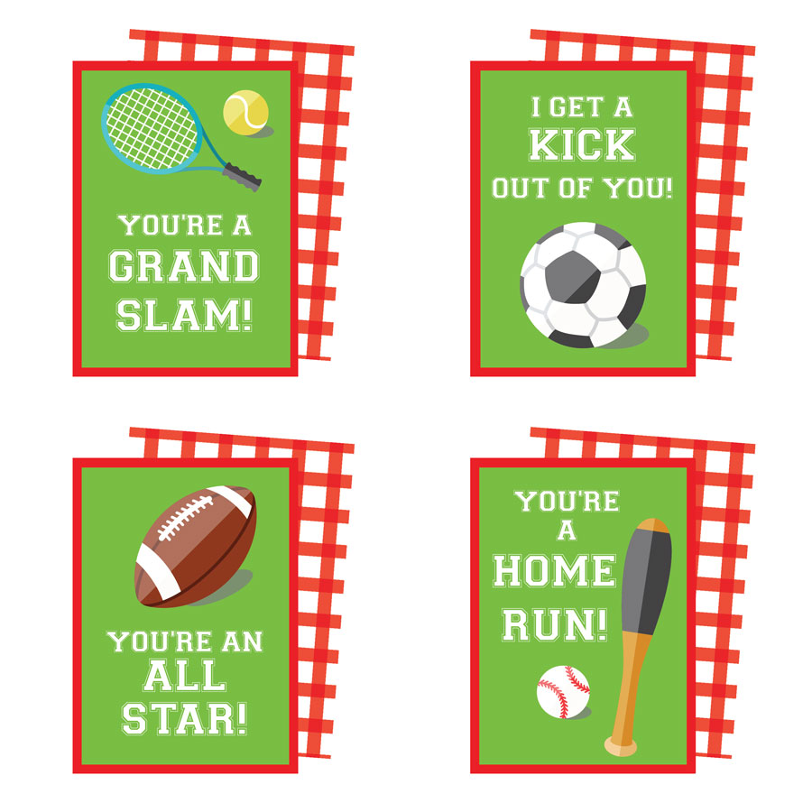 Printable Sports Valentines Cards Simply Noted