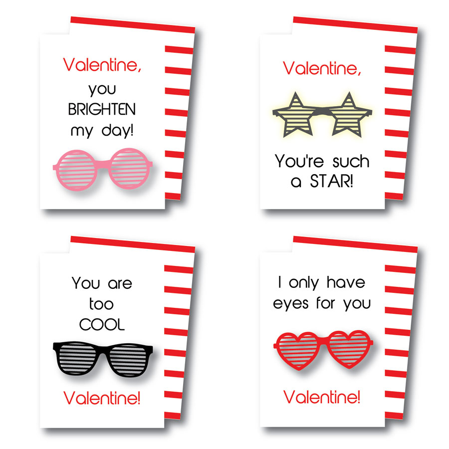 Printable Sunglasses Valentines