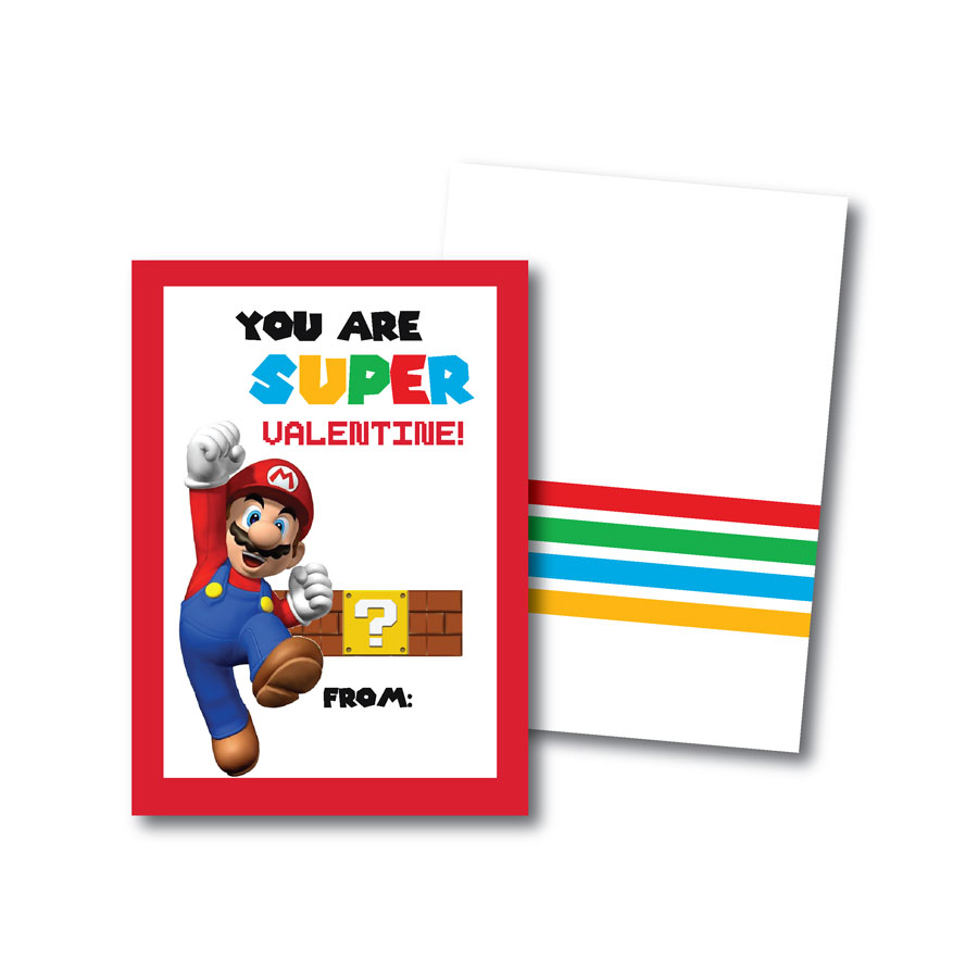 Printable Super Mario Valentines Cards Simply Noted