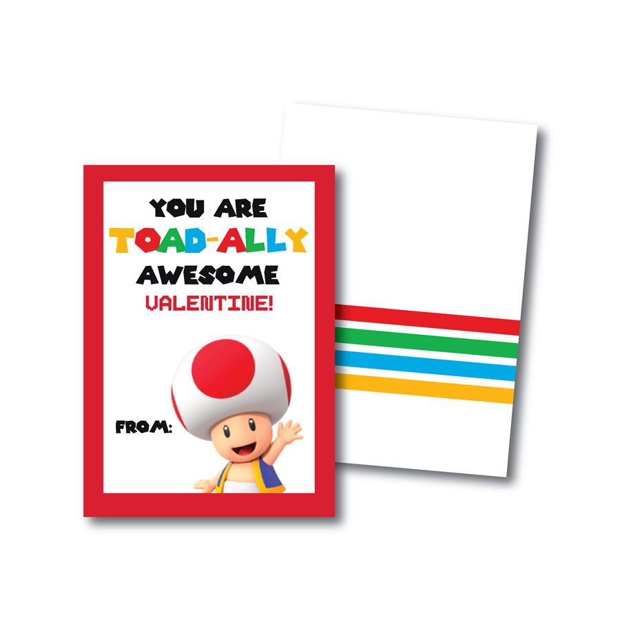 Printable Super Mario Valentines Cards Simply Noted