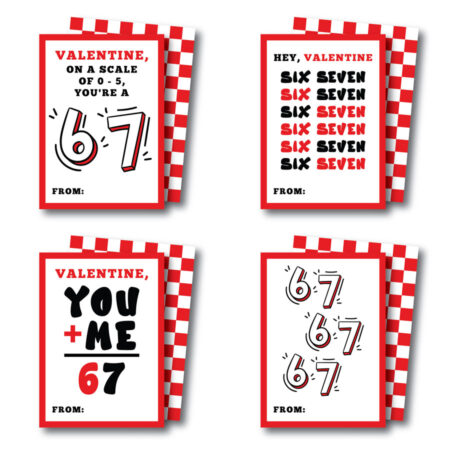 Printable 6-7 Valentines Cards